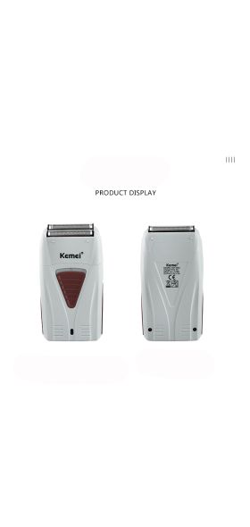 Kemei 3382 Barber Finish Electric Shaver for Men USB Cordless Rechargeable Beard Razor Reciprocating Foil Mesh Shaving Machine