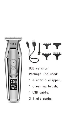 Kemei Electric Hair Clipper Professional hair trimmer For Men Beard shaver LCD 0mm Barber Hair Cutting Machine chargeable Razor