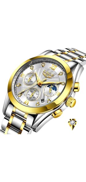 LIGE 2020 New Gold Watch Women Watches Ladies Creative Steel Women's Bracelet Watches Female Waterproof Clock Relogio Feminino