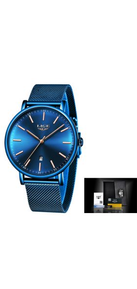 LIGE Womens Watches Top Brand Luxury Waterproof Watch Fashion Ladies Stainless Steel Ultra-Thin Casual Wristwatch Quartz Clock