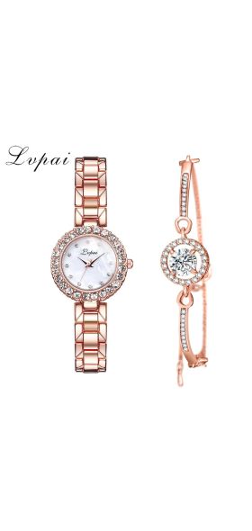 Lvpai Brand Luxury Bracelet Watches Set For Women Fashion Geometric Bangle Quartz Clock Ladies Wrist Watch Zegarek Damski