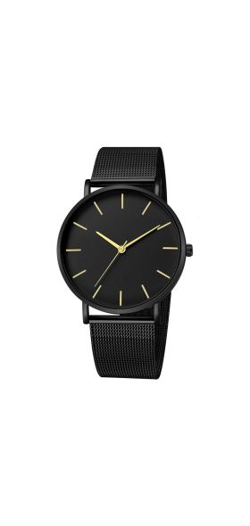 Minimalist Men Fashion Ultra Thin Watches Simple Men Business Stainless Steel Mesh Belt Quartz Watch Relogio Masculino