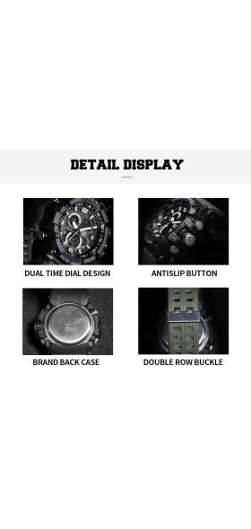 SMAEL Men Military Watch 50m Waterproof Wristwatch LED Quartz Clock Male relogios masculino 1617 Digital Sports Watches Men's