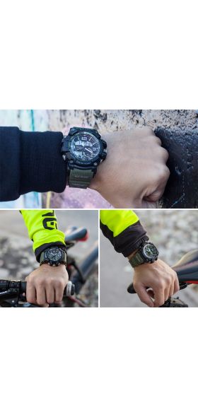 SMAEL Men Military Watch 50m Waterproof Wristwatch LED Quartz Clock Male relogios masculino 1617 Digital Sports Watches Men's