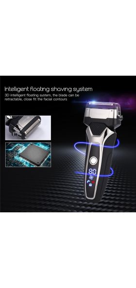 USB Rechargeable Electric Shaver Stainless Steel Shaving Machine Men 3D Triple Floating Blade Razor Shaver barbeador eletrico