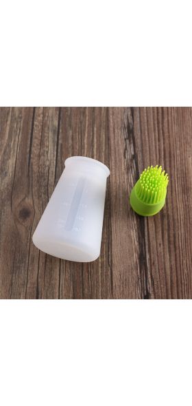 1 Pcs Portable Silicone Oil Bottle with Brush Grill Oil Brushes Liquid Oil Pastry Kitchen Baking BBQ Tool Kitchen Tools for BBQ