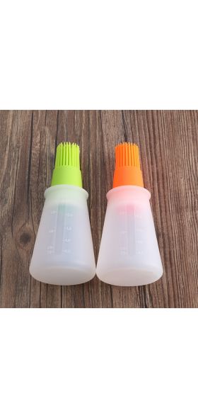 1 Pcs Portable Silicone Oil Bottle with Brush Grill Oil Brushes Liquid Oil Pastry Kitchen Baking BBQ Tool Kitchen Tools for BBQ
