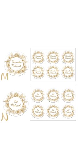 24/48pcs EID Mubarak Decor Stickers Ramadan Mubarak Decoration Islam Muslim Festival Favor Gifts Labels HAJJ Ramadan Kareem