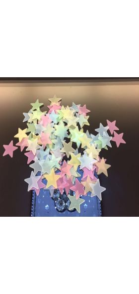 50pcs 3D Stars Glow In The Dark Wall Stickers Luminous Fluorescent Wall Stickers For Kids Baby Room Bedroom Ceiling Home Decor
