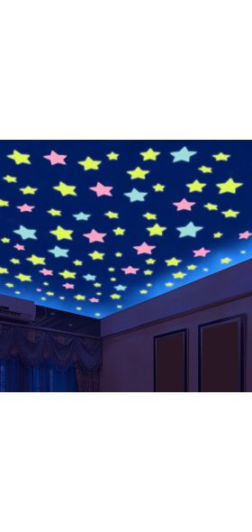 50pcs 3D Stars Glow In The Dark Wall Stickers Luminous Fluorescent Wall Stickers For Kids Baby Room Bedroom Ceiling Home Decor