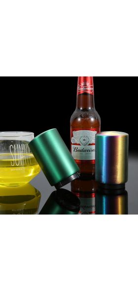 Automatic Beer Bottle Opener,Magnet Beer Opener,Stainless Steel Push Down Opener Wine Beer Soda Cap Opener Kitchen Accessories