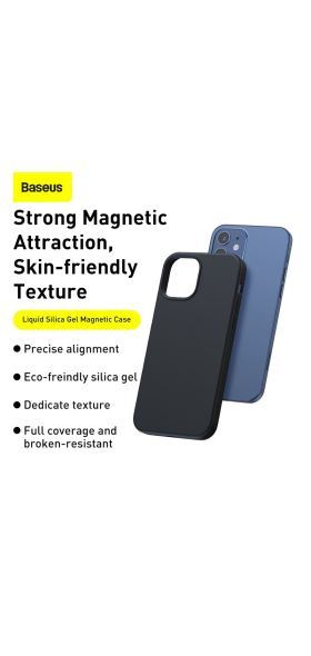 Baseus Magnetic Phone Case For iPhone 12 Pro Max Mini Shockproof Liquid Silicone Back Cover For iPhone 12Pro 12Mini Coque Shell