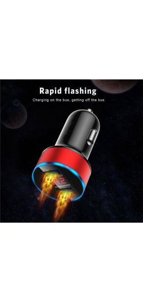 Car Charger Dual USB QC 3.0 Adapter Cigarette Lighter LED Voltmeter For All Types Mobile Phone Charger Smart Dual USB Charging