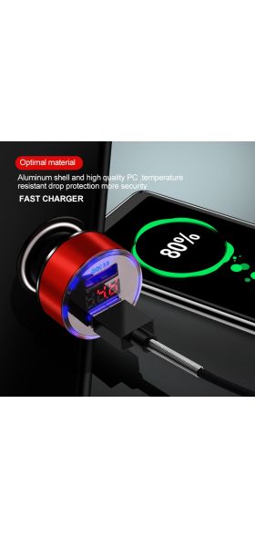 Car Charger Dual USB QC 3.0 Adapter Cigarette Lighter LED Voltmeter For All Types Mobile Phone Charger Smart Dual USB Charging