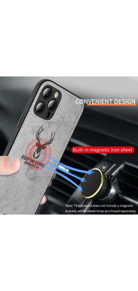 Fashion Built-in Magnet Shockproof Silicone Soft TPU Cloth Deer Phone Case For Apple iPhone 12 MINI 11 Pro MAX Back Cover Fundas