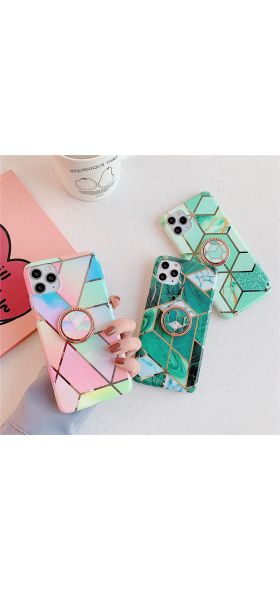 Finger Ring Holder Marble Phone Case For iphone 11 12 Mini Pro 8 7 X XR XS Max 6S 6 Plus SE 2020 Case Cover Silicone Back Shell