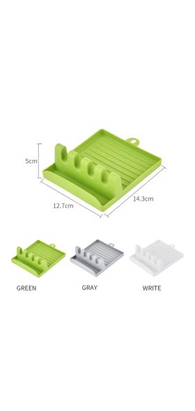 Hot Cooking Utensil Rest Kitchen Organizer and Storage with Drip Pad Kitchen Fork Spoon Holders Non-slip Pad Kitchen Accessories