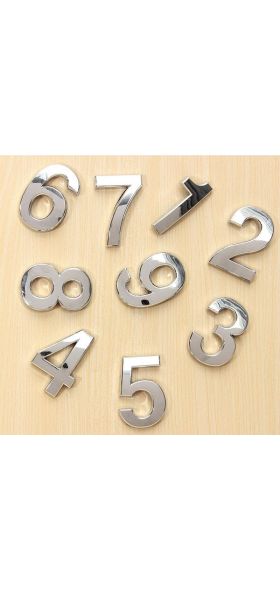 Sale 5cm 3D Digits 0-9 Number Sticker Plate Sign Hotel Silvery Door Number Plaque Modern Plated House Home Decor