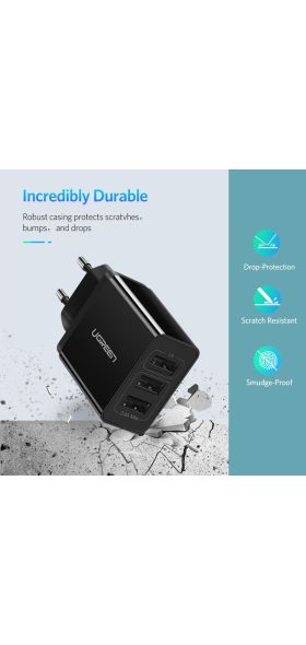 UGREEN USB Charger Charging for Samsung Xiaomi Huawei Phone Charger 3.4A Max Fast Charger for iPhone X EU Adapter Wall Charger