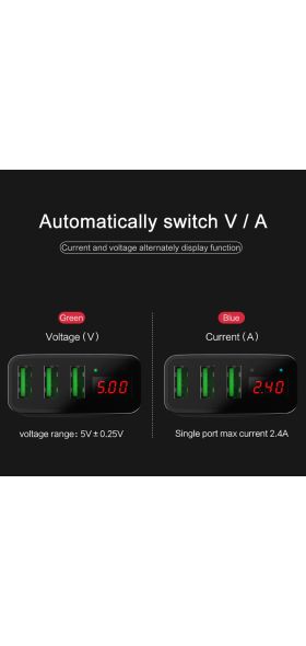 USAMS USB Charger Quick Charge for iPhone 11 7 Xiaomi Samsung Huawei 5V 3A Digital Display Fast Charging Mobile Phone Charger