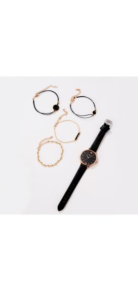 Watch Set Women 5pcs Woman Quartz Wristwatch Leather Ladies Bracelet Luxury Watch Casual Relogio Femenino Gift For Girlfriend