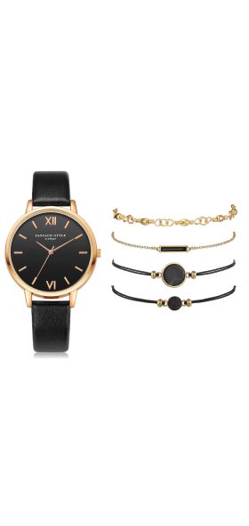 Watch Set Women 5pcs Woman Quartz Wristwatch Leather Ladies Bracelet Luxury Watch Casual Relogio Femenino Gift For Girlfriend