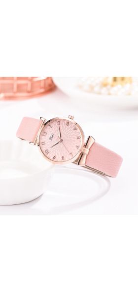 Women Watches Bracelet Set Flowers Ladies Bracelet Watch Casual Leather Quartz Wristwatch 2pcs Set Clock Gifts Relogio Feminino
