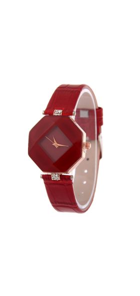 Women Watches Gem Cut Geometry Crystal Leather Quartz Wristwatch Fashion Dress Watch Ladies Gifts Clock Relogio Feminino 5 color