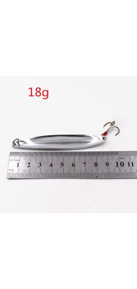 1 PCS 5g-21g Metal Silver Sequins Fishing Lures Spoon Lure Hard Baits With Feather Bass Sea Lures Spinner Wobbles Fishing Tackle