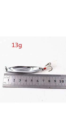1 PCS 5g-21g Metal Silver Sequins Fishing Lures Spoon Lure Hard Baits With Feather Bass Sea Lures Spinner Wobbles Fishing Tackle