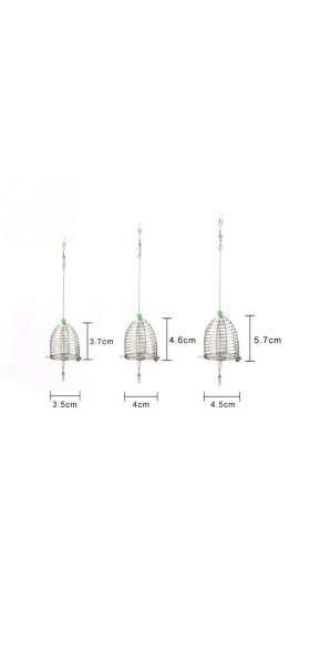 1 Pcs 4.5*5.7cm/4*4.6cm/3.4*3.6cm Fish Small Stainless Steel Bait Cage Basket Feeder HolderFishing Lure Cage Fishing Accessories