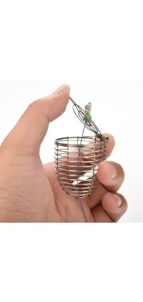 1 Pcs 4.5*5.7cm/4*4.6cm/3.4*3.6cm Fish Small Stainless Steel Bait Cage Basket Feeder HolderFishing Lure Cage Fishing Accessories
