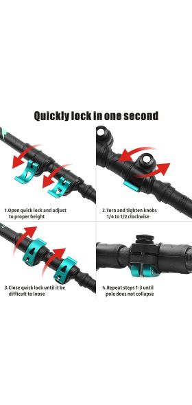 195g/pc carbon fiber external quick lock Trekking pole hiking telescope stick nordic walking stick Shooting Crutch Senderismo