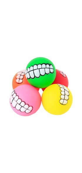 1pc Rubber Dog Toys Squeaky Cleaning Tooth Dog Chew Toy Small Puppy Toys Ball Bite Resistant Pet Supplies Petshop Diameter 7cm