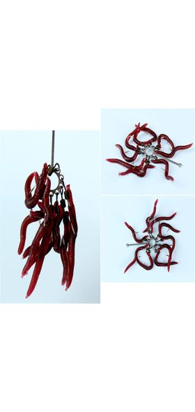 20/50PCS Fishing Lures Lifelike Fishy Smell Red Soft Lures Simulation Earthworm Luminous Worms Artificial Fishing Lure