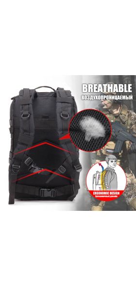 50L Large Capacity Men Army Military Tactical Backpack 3P Softback Outdoor Waterproof Bug Rucksack Hiking Camping Hunting Bags