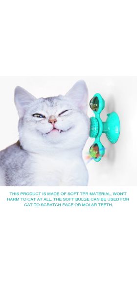 Cat Windmill Toy Funny Massage Rotatable Cat Toys With Catnip LED Ball Teeth Cleaning Pet Products for Dropshipping