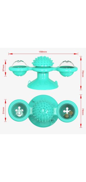 Cat Windmill Toy Funny Massage Rotatable Cat Toys With Catnip LED Ball Teeth Cleaning Pet Products for Dropshipping