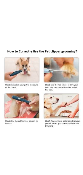 Dog Grooming Clippers Cordless Cat and Small Dogs Clipper Low Noise Electric Pet Trimmer for Trimming The Hair Around Paws