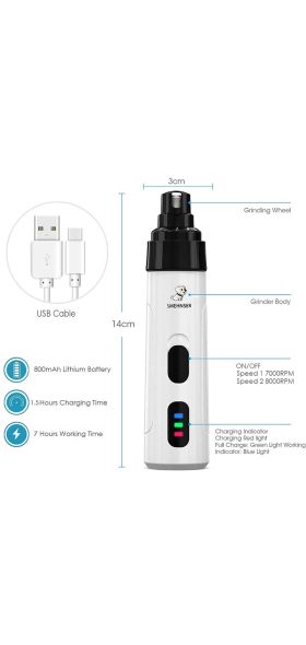 Dog Nail clipper for dogs nail clippers pet grinder short unhas gato for cats Nail Clipper USB Animal Grooming Trimmer Low Noise