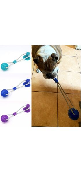 Dog Toys Pet Puppy Interactive Suction Cup Push TPR Ball Toys Molar Bite Toy Elastic Ropes Dog Tooth Cleaning Chewing Supplies