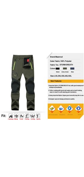 Men Oversized Plus size Winter Softshell Fleece Outdoor Pants Trekking Fish Camp Climb Hiking Ski Warm Travel Trousers Free ship