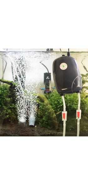 NICREW Aquarium Air Pump Fish Tank Mini Compressor Single Double Outlet with Check Valve Tube Aquatic Accessories 220V 3W 5W