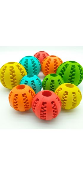New Pet Toys 5CM Dog Toys Interactive Elasticity Ball Natural Rubber Leaking Ball Tooth Clean Ball Cat Dog Chew Interactive Toys