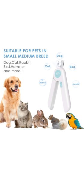 Pet Nail Clipper Scissors Professional LED Safety Nail Clippers Stainless Steel Convenient Nail Cutter Pet Dog Cat Claw Toe Clea