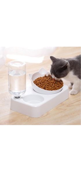 Pet cat Bowl Automatic water Feeder Dog Cat Food Bowl Water Dispenser Double Bowl Drinking Raised Stand Dish Bowls Pet supply