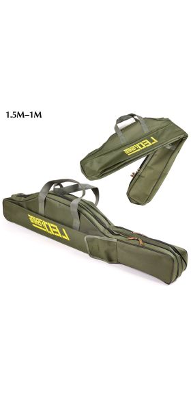 Portable Foldable Fishing Rod Carrier Fish Pole Tools Storage Bag Case