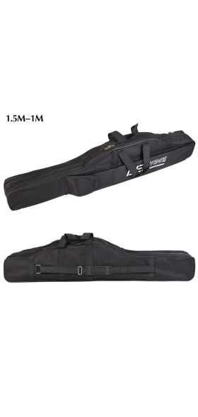 Portable Foldable Fishing Rod Carrier Fish Pole Tools Storage Bag Case