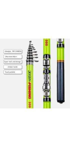 Telescopic Rock Fishing Rod Spinning fly Carp Feeder carbon fiber Pesca 3M 2.7M 2.4M 2.1M 1.8M 1.5M Mini travel Rod  Reel seat
