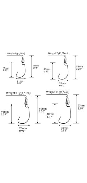 Thkfish Lead Head Fishing Hooks 5g 7g 10g 14g Bullet Jig Head hooks Sliver Weedless Offset Worm Hooks Texas Rigs Accessories